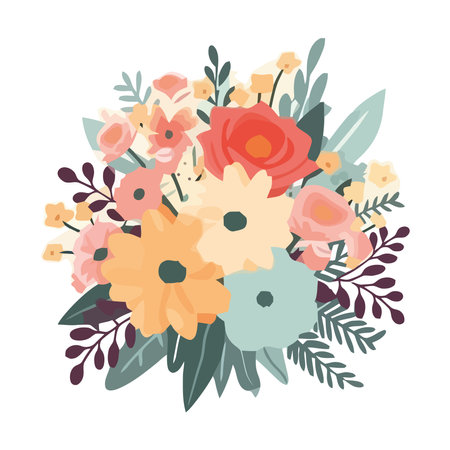 Floral bouquet of love, nature celebration giftのイラスト素材
