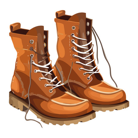 Walking in the autumn with dirty old bootsのイラスト素材