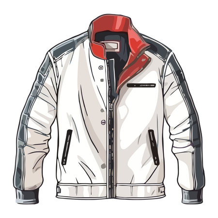 Men fashion jacket whiteのイラスト素材