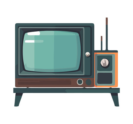 Antique television single object designのイラスト素材