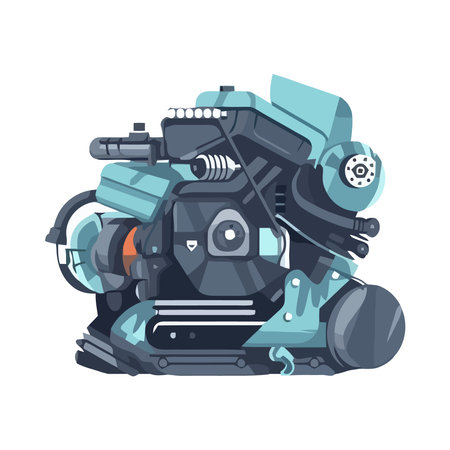 Modern machinery industry designs isolated equipmentのイラスト素材