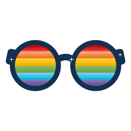 Fun summer sunglasses with rainbow designのイラスト素材