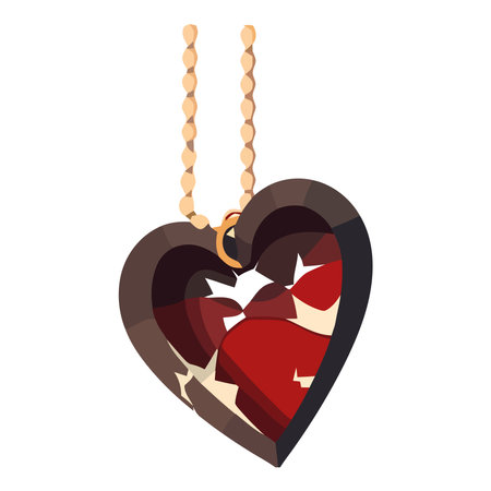 Heart shaped gold chain symbolizes love and romanceのイラスト素材