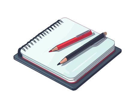 Learning with book and pencilsのイラスト素材