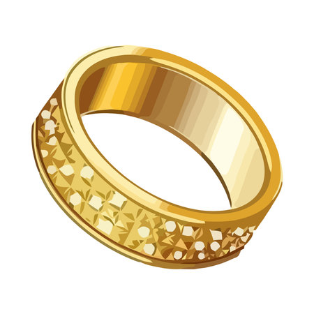 Shiny gold wedding ring, symbol of loveのイラスト素材