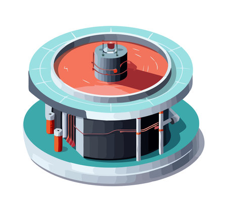 Vector illustration of machinery in industrial factoryのイラスト素材
