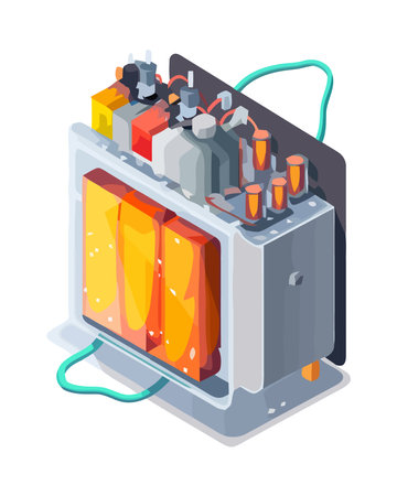 Modern vector illustration of machinery and equipmentのイラスト素材