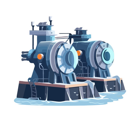 Modern machinery in a steel manufacturing factoryのイラスト素材