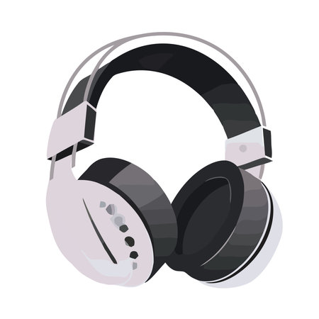 Modern headphones device tech gadgetのイラスト素材
