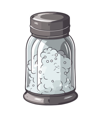 salt shaker with gray cap iconのイラスト素材