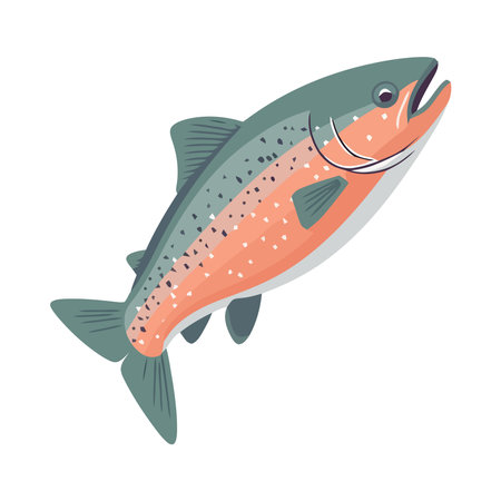 Fresh seafood meal trout lunchのイラスト素材
