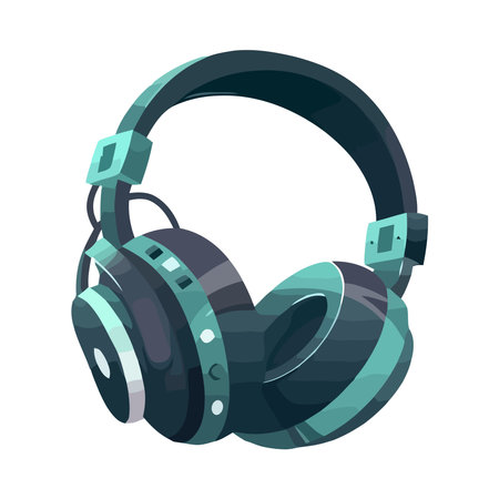 blue Modern headphones symbolize creativityのイラスト素材