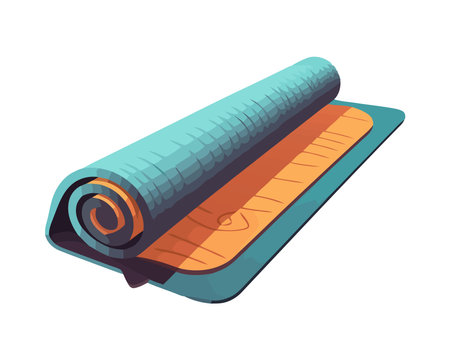 Yoga mat equipment symbol iconのイラスト素材
