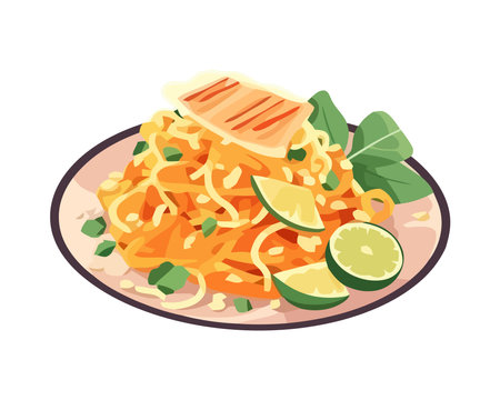 Fresh salad meal with healthy vegetables and herbsのイラスト素材