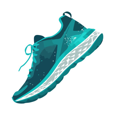Athlete wearing green sports shoes jogging outdoorsのイラスト素材