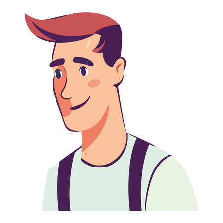 One handsome man smiling, looking at cameraのイラスト素材
