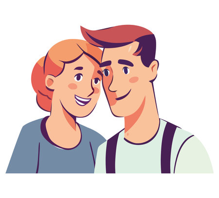 Smiling father and son, a symbol of togethernessのイラスト素材