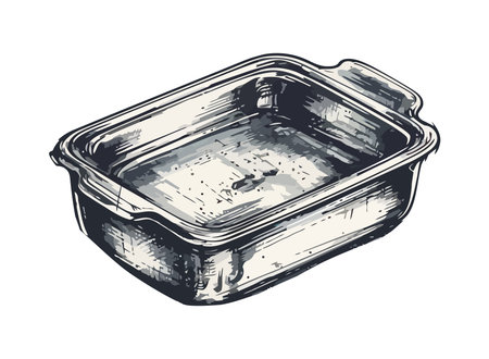 Empty plastic container with lid on white backgroundのイラスト素材