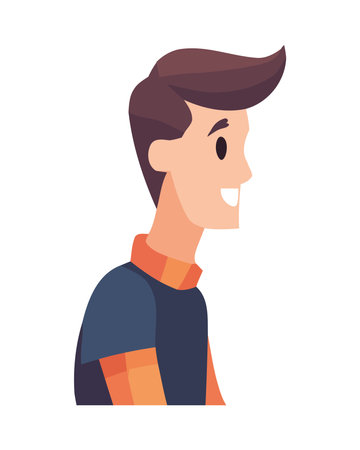 Smiling man young avatar characterのイラスト素材