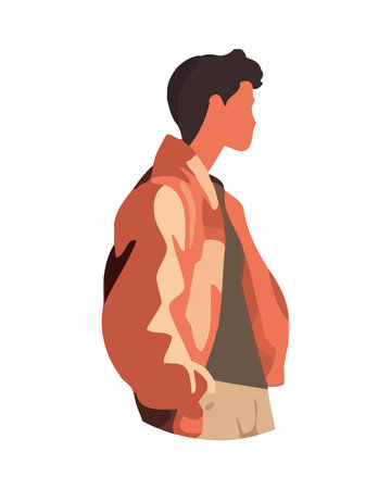 Successful man standing on backdropのイラスト素材