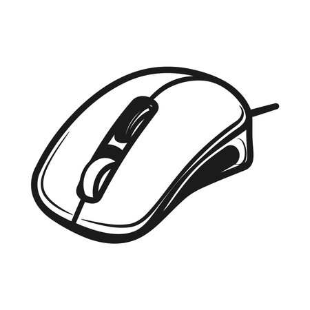 computer mouse on whiteのイラスト素材