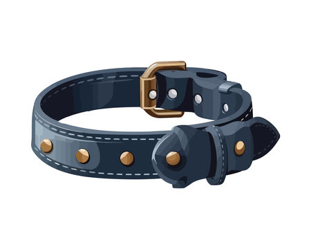 Metallic belt buckle fastening on leather strapのイラスト素材
