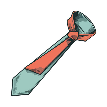 elegant necktie accessory sketch styleのイラスト素材