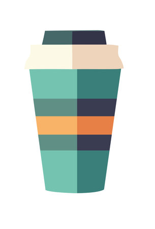 A green takeaway coffee cupのイラスト素材