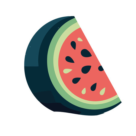 Juicy watermelon slice, perfect summer refreshment snackのイラスト素材