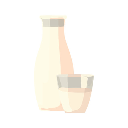 Organic milk bottle design, fresh nature symbolのイラスト素材