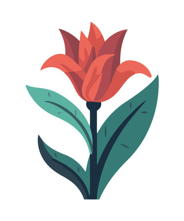 Freshness of nature beauty in a single flower illustration designのイラスト素材