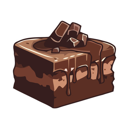 Sweet chocolate dessert snack, isolated vector illustrationのイラスト素材