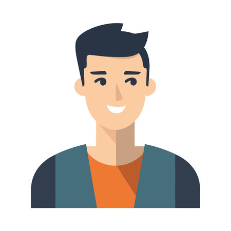 Smiling man avatar symbolizes happiness