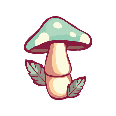 Nature edible mushroom symbolizes healthy eatingのイラスト素材