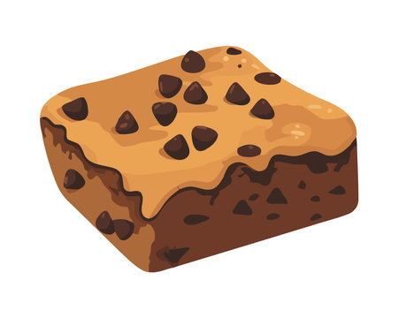 Sweet dessert baked with chocolate and creamのイラスト素材