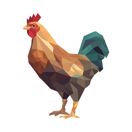 Abstract rooster illustration on a farm, symbolizing nature and livestockのイラスト素材
