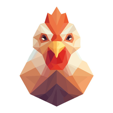 Abstract rooster illustration on a modern geometric backgroundのイラスト素材