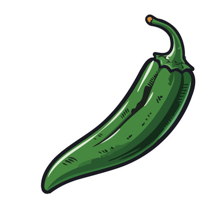 Fresh chili pepper spice make healthy mealsのイラスト素材