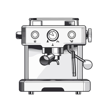 Modern coffee maker symbolizes industry caffeine addictionのイラスト素材