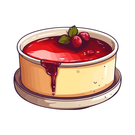 Fresh berry fruit bowl, gourmet dessert delightのイラスト素材