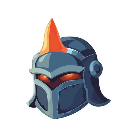 Cute cartoon battle helmet in a medieval fantasyのイラスト素材