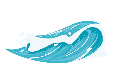 blue sea wave illustrationのイラスト素材