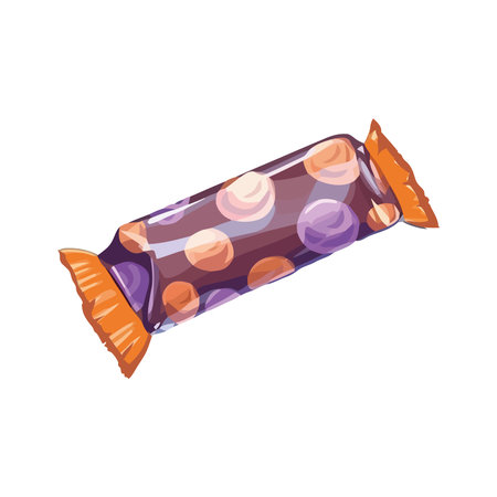 Sweet candy packet wrapped in shiny plasticのイラスト素材