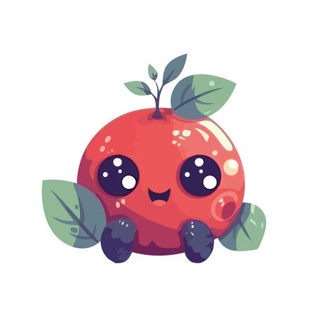 Juicy fruit smiles, cute and fresh designのイラスト素材