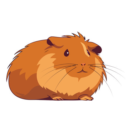 Cute guinea pig pets, small rodent, fluffy isolated mascotのイラスト素材