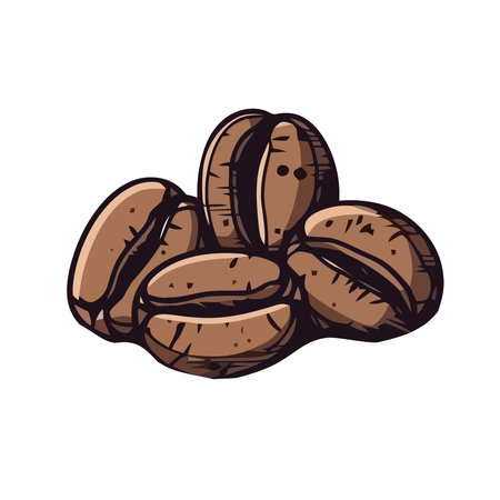 Organic coffee bean refreshment in scented cappuccinoのイラスト素材