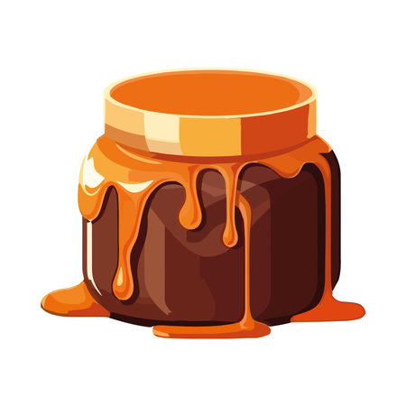 Sweet honey drops pour from gourmet jarのイラスト素材