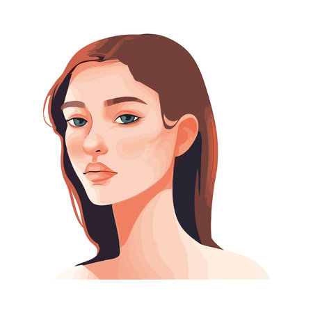 Beautiful young woman smiling faceのイラスト素材