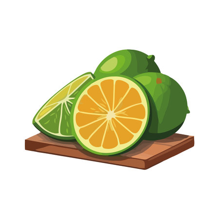 Freshness of nature organic lemon slice, citrus fruitのイラスト素材