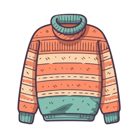 Winter fashion sweather knitted wool iconのイラスト素材